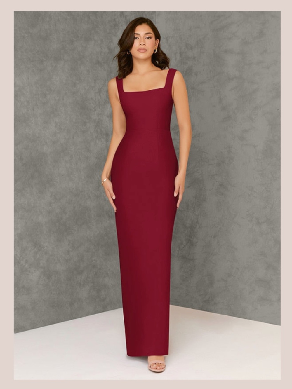 Amaze Chiffon Burgundy Dress (Cabernet)